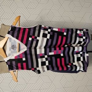 Slazenger Sleeveless Golf Polo Black and Pink Colorblock V-neck Women Size Small